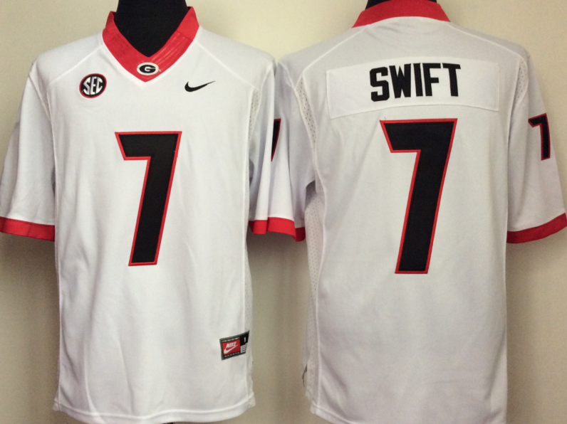 NCAA Men Georgia Bulldogs White 7 swift style 2